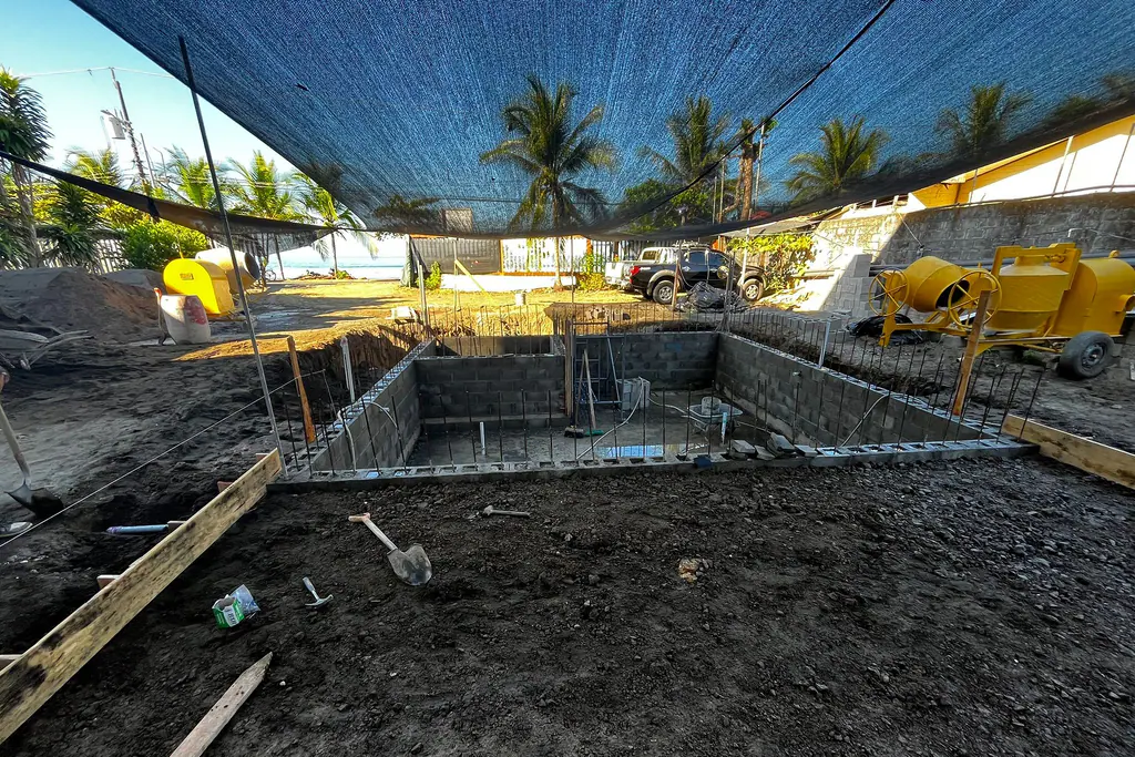 Paredes de block de la piscina