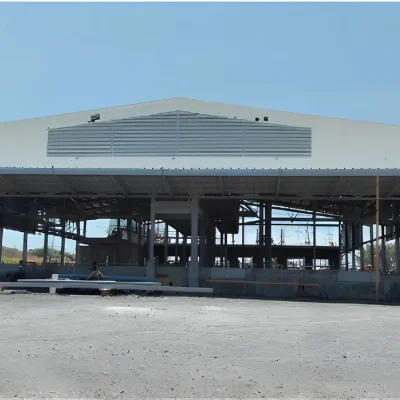 Industrial warehouse of treatment plant under construction in La Garita, Costa Rica